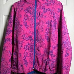 Women's Pink Floral Zip-Front Jacket